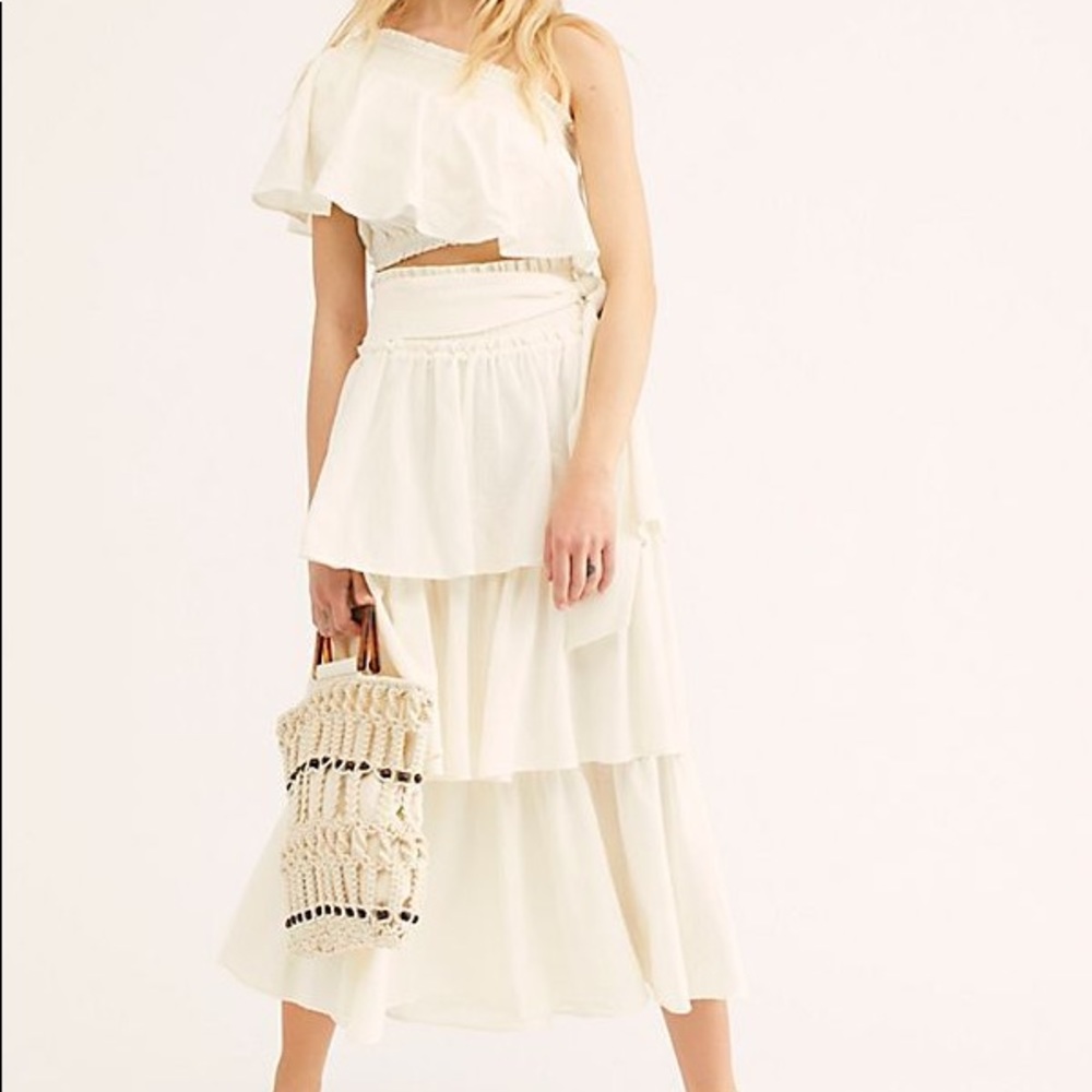 Free people Go For Drama Set White Skirt and Top